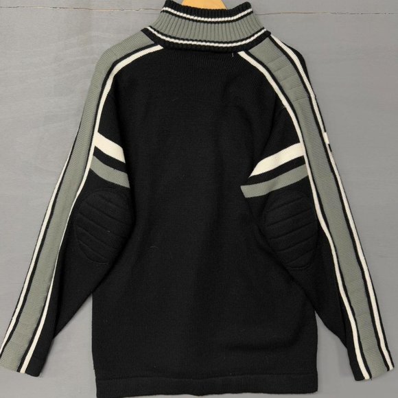 Vintage Fox Sport Ski Sports Power Speed 3 Black Heavyweight Sweater Medium - Picture 3 of 7